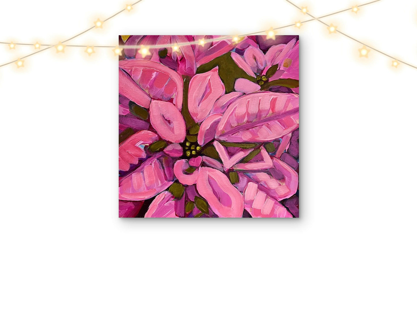 Holiday Bloom – Pink Poinsettia Holiday Painting