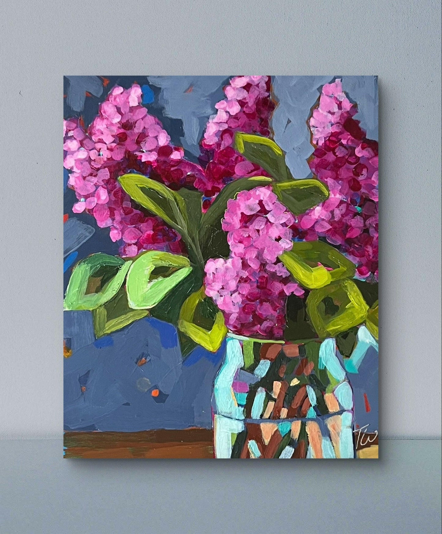 "Painting of lilacs 8x10 cradled wood"